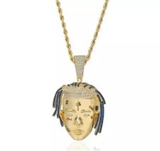 Gold XXXTentacion Rapper Chain Necklace - Hip-hop Iced Out Jewelry with UK Posta