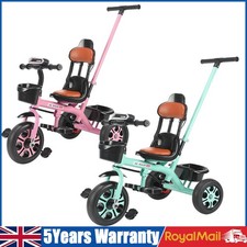 Toddler Tricycle with Push Handle Parent Handle Kids Balance Bike with Backrest