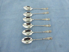 AN ANTIQUE SET OF SIX STERLING SILVER TEASPOONS.SHEFFIELD 1903.