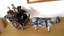 Naïve Amish Folk Art Style Figures of Horse & Cart, Family & Pig off to Market