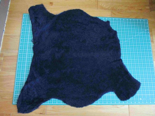 Dark blue thick soft curly - thick,
