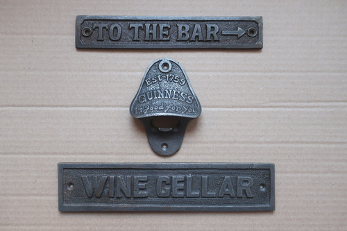 Cast iron bar plaques man - plaques,