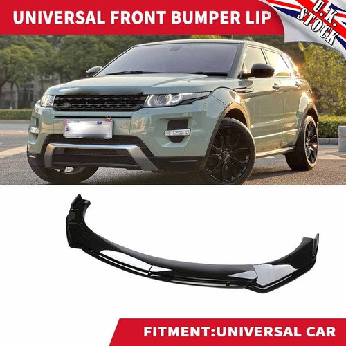 Gloss black front bumper lip - front,