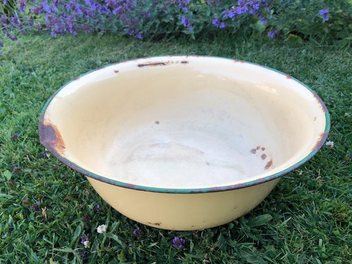 Large vintage enamel creamware - vintage,