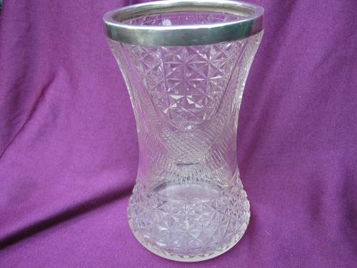 Cut glass vase with hallmarked