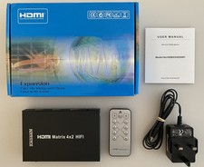 Kanaan 4x2 HDMI Matrix Switch, 3D FullHD 1080p, HDMI 1.3b, Remote Control, Boxed