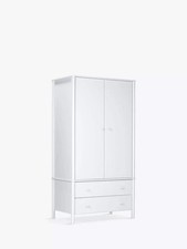 John Lewis Spindle Double Wardrobe in Grey with 2 drawers