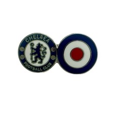 Chelsea FC & Mod Target Pin Badge – Retro Style Football Supporters Badge