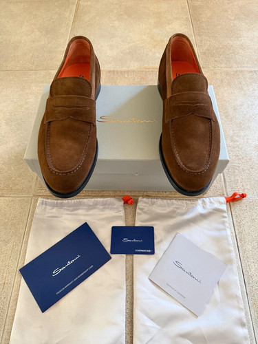 Santoni suede penny brown - santoni,