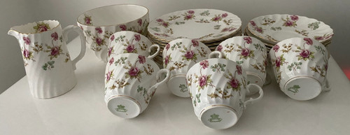 Aynsley grotto rose teacups - aynsley, 6
