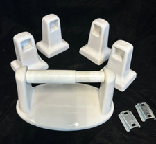 VTG MCM Ceramic Tile Toilet Paper Holder Towel Bar Wall Mount White Bathroom