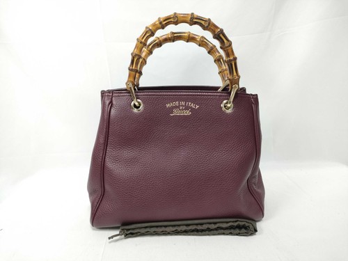 Gucci bamboo bag leather - gucci,