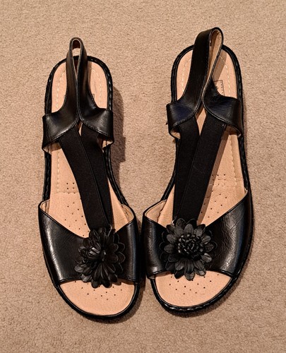 Ladies black sandals cotton - black, by