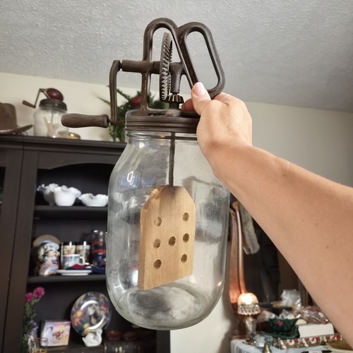 Vtg hand crank wooden paddle - vtg,