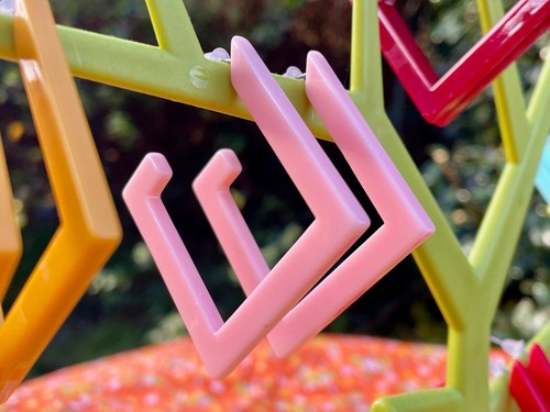 Resin square hoop earrings - square,
