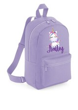 Personalised Unicorn Backpack name kids childrens back to school nursery bag