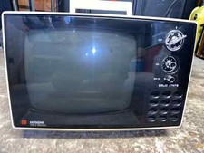 Vintage 1972 Hitachi White CRT TV P-32-311 Working