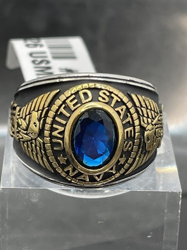 Mens navy ring stainless steel - navy,