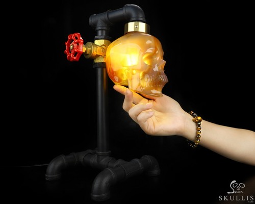 Industrial pipe skull lamp - skull,