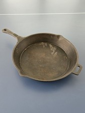 Old Mountain 12" Cast Iron Skillet Frying Pan Double Spouts USA Handle Oven Safe