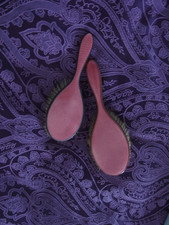 Antique Art Deco Guilloche Enamelled Copper Hair/Clothes Brushes