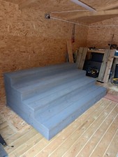 Large wooden steps / stairs, mobile home, spa, caravan, garden