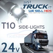 2x 24 VOLT TRUCK LED 501 T10 W5W XENON WHITE SIDELIGHT 24v BULBS  6000K UK
