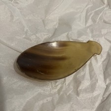 Natural Bovine Horn Spoon Carved with Oval Bowl With Flared Handle Hand Made