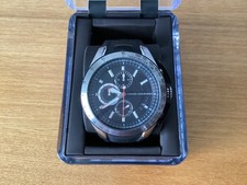 Armani Exchange Chronograph Black Dial Black Silicone Rubber Mens Watch AX1400