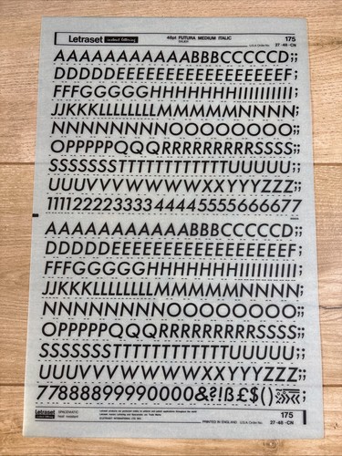 Letraset rub transfer - letraset, on