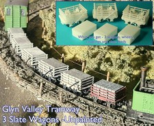 OO9/009 Glyn Valley Tramway GVT Slate Wagons x 3 Narrow Gauge HOe
