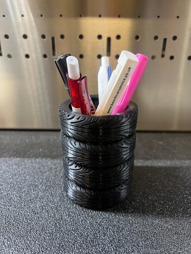 Tyre pen holder pencil pot - pen,