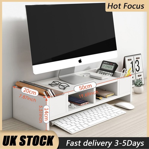 White monitor desk - stand, riser