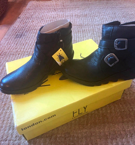 Fly london black leather ankle - fly,