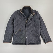 Barbour Mens Jacket Navy Blue Small Powell Quilted Full Zip Lightweight