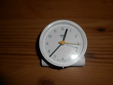 BRAUN BNC001 DESIGN CLASSIC ROUND WHITE ALARM CLOCK BEDSIDE/ TRAVEL IMMACULATE 