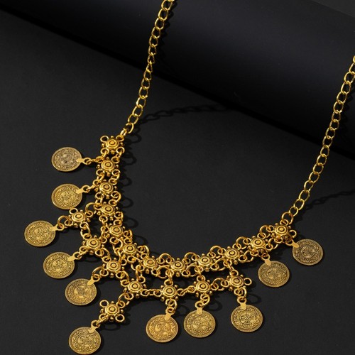 Vintage coin necklace bohemian - coin,