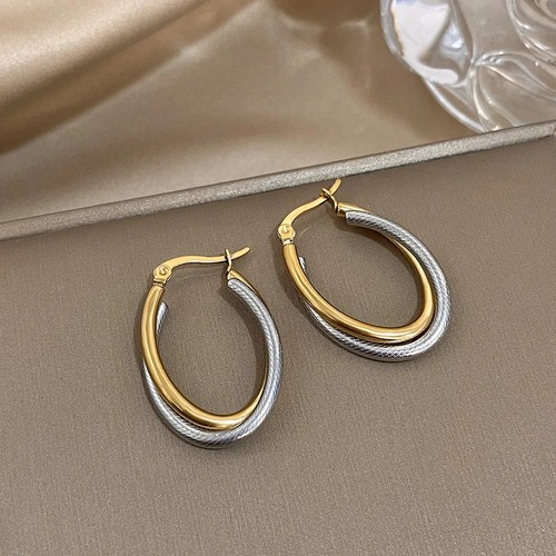 Sterling silver double circles - double,