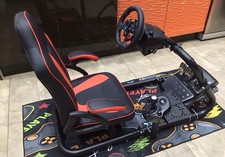Custom Cockpit W/ Gaming Chair, Logitech Steering Wheel, Pedals and Gear Stick
