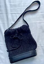 One-of-a-Kind MUJI Knitted Bucket Bag with Durable Rubber Base – A Rare Find!