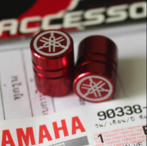 Yamaha red valve caps dust - red,