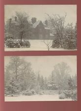 Surrey SURBITON? large property Winter Snow scene x2 1909 RP PPC
