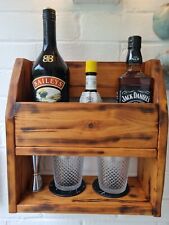 Home Bar - Reclaimed wooden drinks optics plaque - spirit display.