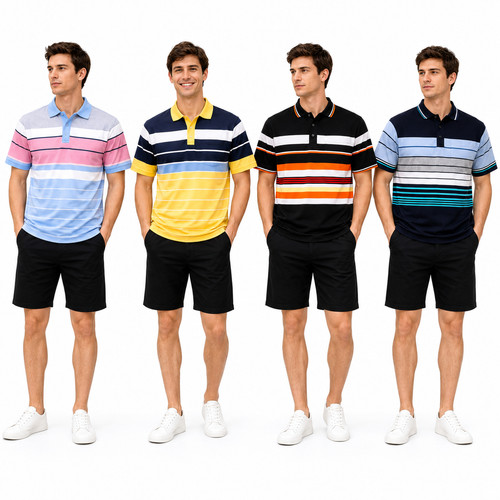 Men casual striped - men's, polo