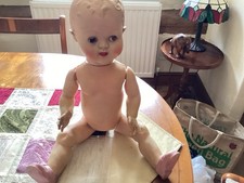 Vintage Rosebud Doll 1950s Good Condition Head Turns To Side 14ins tall approx