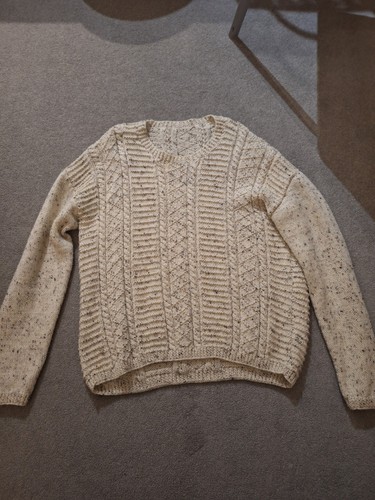 Handmade knitted aran jumper - handmade,