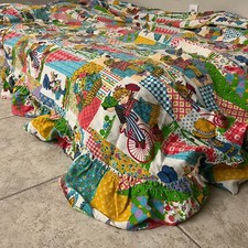 Vintage Holly Hobbie Twin Bedspread Coverlet Ruffled Edges Holly Hobby