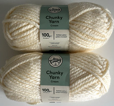 Cream 2 x 100g balls chunky yarn - So Crafty 200g chunky wool knitting NEW
