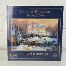 Vintage 2004 Thomas Kinkade Victorian Christmas II 1000pc Puzzle – Sealed