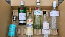 Mix Of 6 Empty Spirit Bottles Gin & Whisky Botanist Bruichladdich Tanqueray Etc